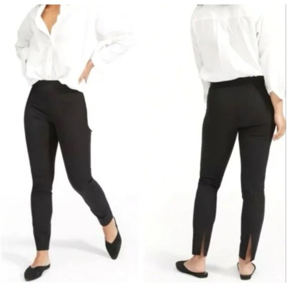 Everlane‎ Womens Side Zip Pants 4 Ankle Split Hem Stretch Work Office Black - Picture 1 of 11